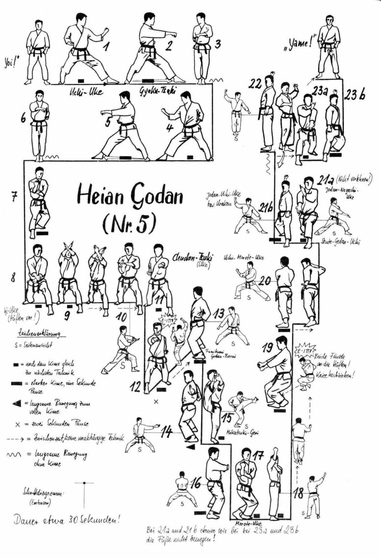 mmagini dei movimenti del kata heian godan