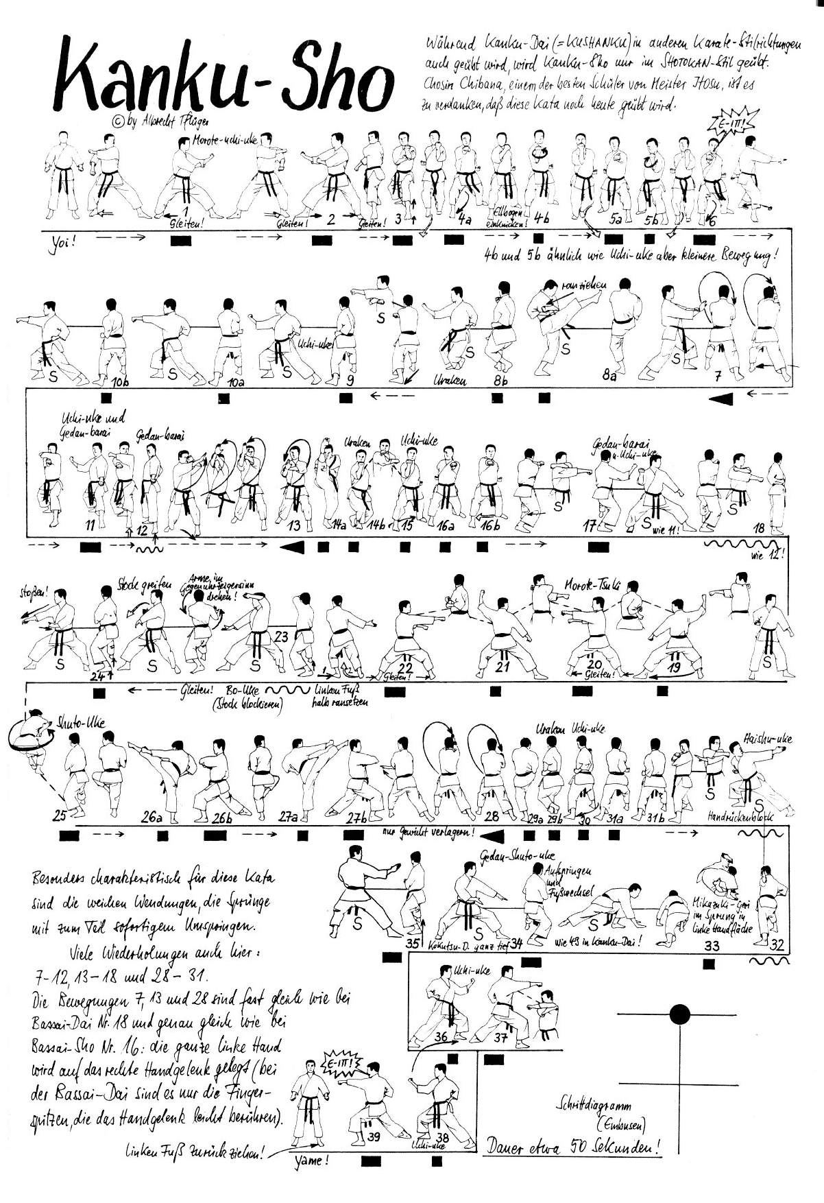 immagini dei movimenti del kata heian shodan